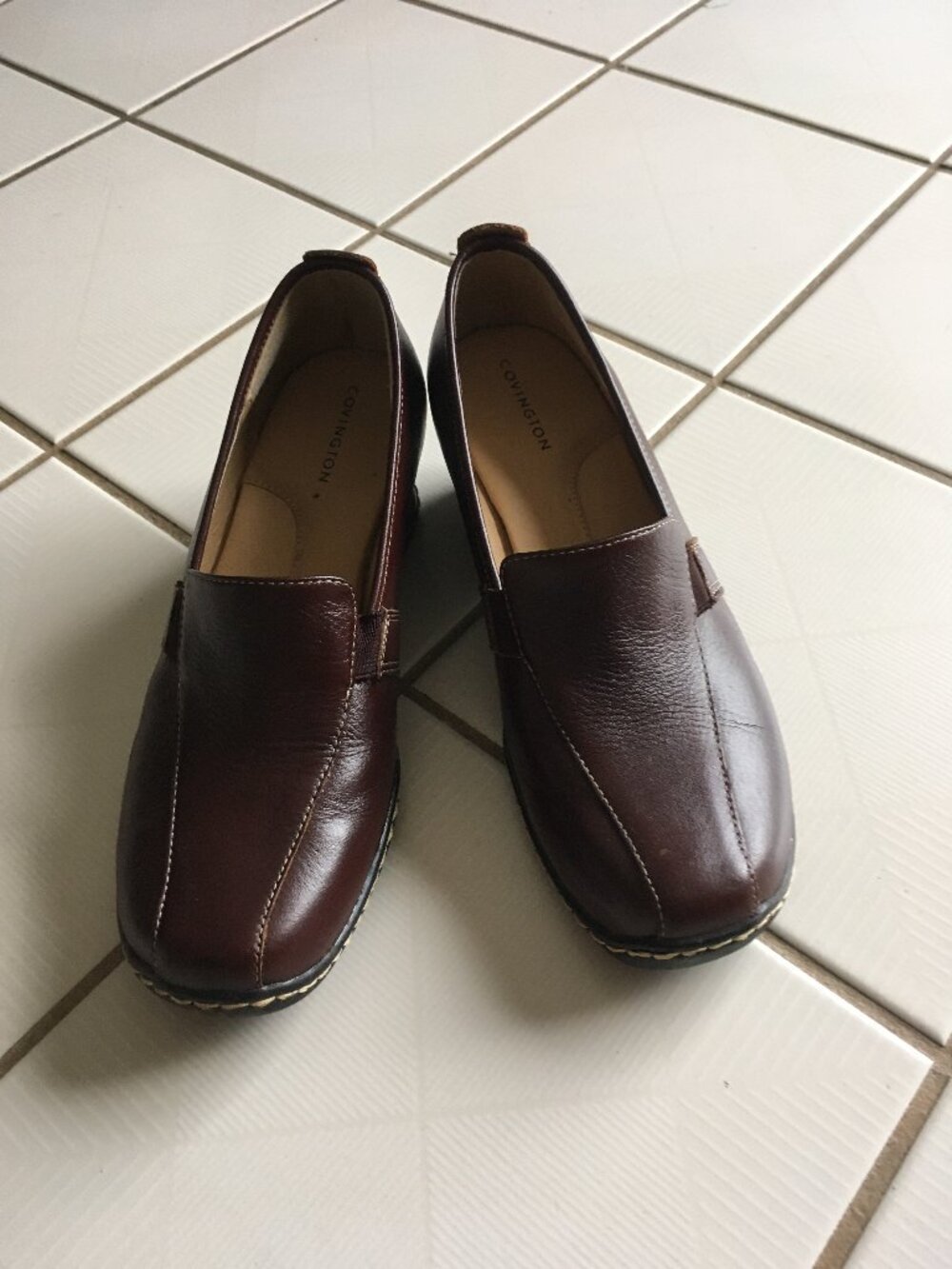 Covington Lynda Dark Brown Leather Women's Loafers Size 6 M
